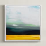 "Golden Grain" - Art Print in Golden Sienna by Amy Hall - Framed Canvas