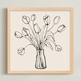"tulips drawing" - Art Print in Cotton by Cass Loh - Framed
