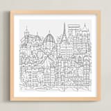 "Study Abroad" - Art Print in White by Krissy Bengtson - Framed