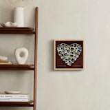 "Painted Hues Heart Snapshot Mix® Warm" - Framed Photo in Rustique by Minted - In a Room