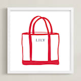 "Name Tote: Custom Print" - Custom Print in Lobster by Erika Firm - Framed