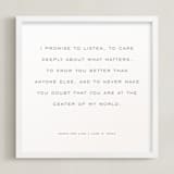 "Your Vows: Square Custom Letterpress Print " - Custom Letterpress Print in Warm Gray by Minted - Framed