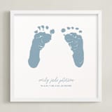 "Footprints: Custom Letterpress Print" - Custom Letterpress Print in Dusk Blue by Minted - Framed