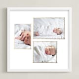 "Hand Sketched Trio" - Personalized Foil-Pressed Art Print in Gold by June Letters Studio - Framed