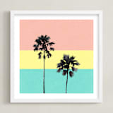 "Palm Tree Silhouette" - Art Print in sunshine by Cass Loh - Framed