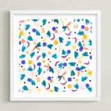 "Geometric plants" - Art Print in White by FERNANDA MARTINEZ - Framed
