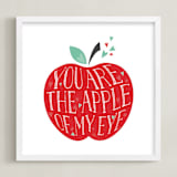 "Lettered Apple of My Eye" - Art Print in Crimson Red by curiouszhi - Framed