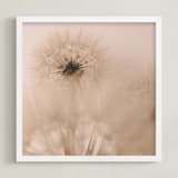 "Dandelion IV" - Art Print in Soft Beige by Rasa Puzinaite - Framed