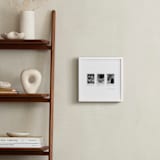 "Three Photo: Square Framed Photo" - Framed Photo in White by Olivia Kanaley Inman - In a Room
