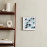 "Abstract Mint Blue Triangle" - Art Print in Blue Shades by Katrina Lindhorst - In a Room
