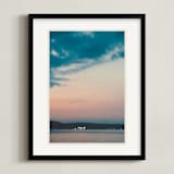 "Lake Lights" - Art Print in Lake Blue by Beth Scott Design - Framed