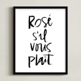 "Rosé S'il Vous Plaît" - Art Print in Snow by Annie Montgomery - Framed