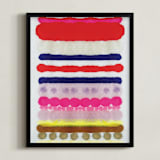 "Linked No 3" - Art Print in Ruby Red by HAPI ART - Framed