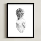 "Figure Drawing No.17" - Art Print in Graphite by Jess Blazejewski - Framed