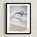 "Hand Painted Chevron" - Personalized Foil-Pressed Art Print in Gold by Aspacia Kusulas - Framed