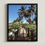 "Palm Tree Pathway" - Art Print in Dark Green by Christian Florin - Framed