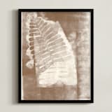 "Contemporary Botanical Series 3" - Art Print in Bronze by Angela Simeone - Framed
