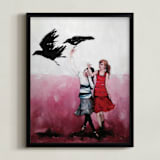 "Friends Indeed" - Art Print in Inner Peony by Jamie Peterson - Framed