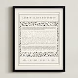 "Hansen Non-Photo Obituary Print" - Custom Print in Sand by Stephanie Hawkes - Framed