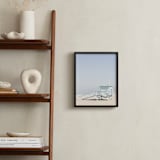 "The Pastel Blue Lifeguard House" - Art Print in Pastel blue by Caroline Mint - In a Room