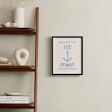 "Ahoy Matey" - Personalized Art Print in Light Aqua by Shari Margolin - In a Room