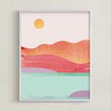 "Looking Far West" - Art Print in Pink Blush by sue prue - Framed