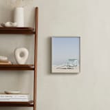 "The Pastel Blue Lifeguard House" - Art Print in Pastel blue by Caroline Mint - In a Room