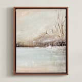 "Winter Walk 2" - Art Print in Peach by Lindsay Megahed - Framed Canvas