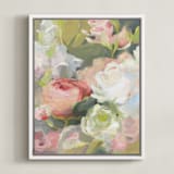 "A Nectar Affair" - Art Print in Pale Peach by Khara Ledonne - Framed Canvas
