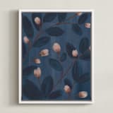 "Moody Florals I" - Art Print in Pale Pink by Angel Walker - Framed Canvas