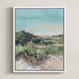 "Sunset on the Dunes 1" - Art Print in Misty Blue by AlisonJerry - Framed Canvas