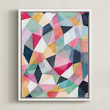 "Kaleidoscope No.1" - Art Print in Cerise by Hooray Creative - Framed Canvas