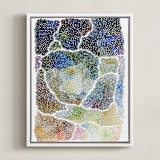 "freckle topography" - Art Print in Steel Blue by Kelly Place - Framed Canvas