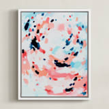 "Grapefruity" - Art Print in Coral by Katie Craig - Framed Canvas