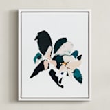 "Botanical Series #4" - Art Print in Dark blue by Caryn Owen - Framed Canvas