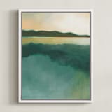 "Tranquil Harbor" - Art Print in Tranquil Green by AlisonJerry - Framed Canvas