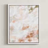 "Whispered 1" - Art Print in coral by Melanie Severin - Framed Canvas