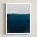 "Below the Sea" - Art Print in Ocean Blue by Melissa Marquardt - Framed Canvas
