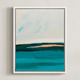 "Hawaiian Reef Abstract Painting" - Art Print in turquoise blue by Caryn Owen - Framed Canvas
