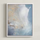 "Undertow" - Art Print in Gray Blue by Julia Contacessi - Framed Canvas