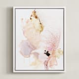 "Delicate" - Art Print in blush pink by Sarah McInroe - Framed Canvas