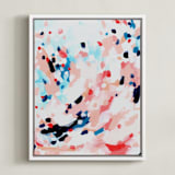 "Grapefruity Too" - Art Print in Coral by Katie Craig - Framed Canvas