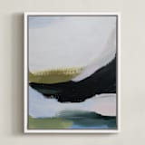 "Elemental layers" - Art Print in Olive by Melanie Severin - Framed Canvas