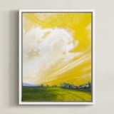 "Western Dawn" - Art Print in Cadmium Yellow by Stephanie Goos Johnson - Framed Canvas