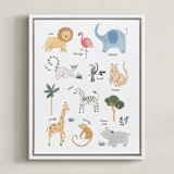 "Safari Friends 1" - Art Print in Safari by Teju Reval - Framed Canvas