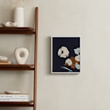 "Abstract Botanical Navy Shadows #2" - Art Print in dark navy blue by Caryn Owen - In a Room