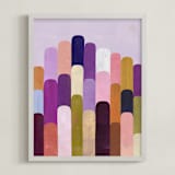 "Tall Order" - Art Print in Aubergine by melanie mikecz - Framed