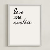 "Love one, Love all" - Art Print in white by Maja Cunningham - Framed