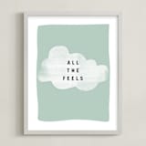 "all the feels" - Art Print in aqua by Lindsay Stetson Thompson - Framed