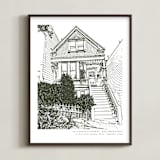 "House: Portrait Custom Print with Text" - Custom Print in Olive Shadow by Minted - Framed